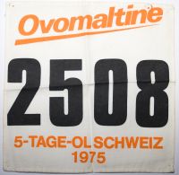 Startnummer des Schweizer 5-Tage OL's 1975